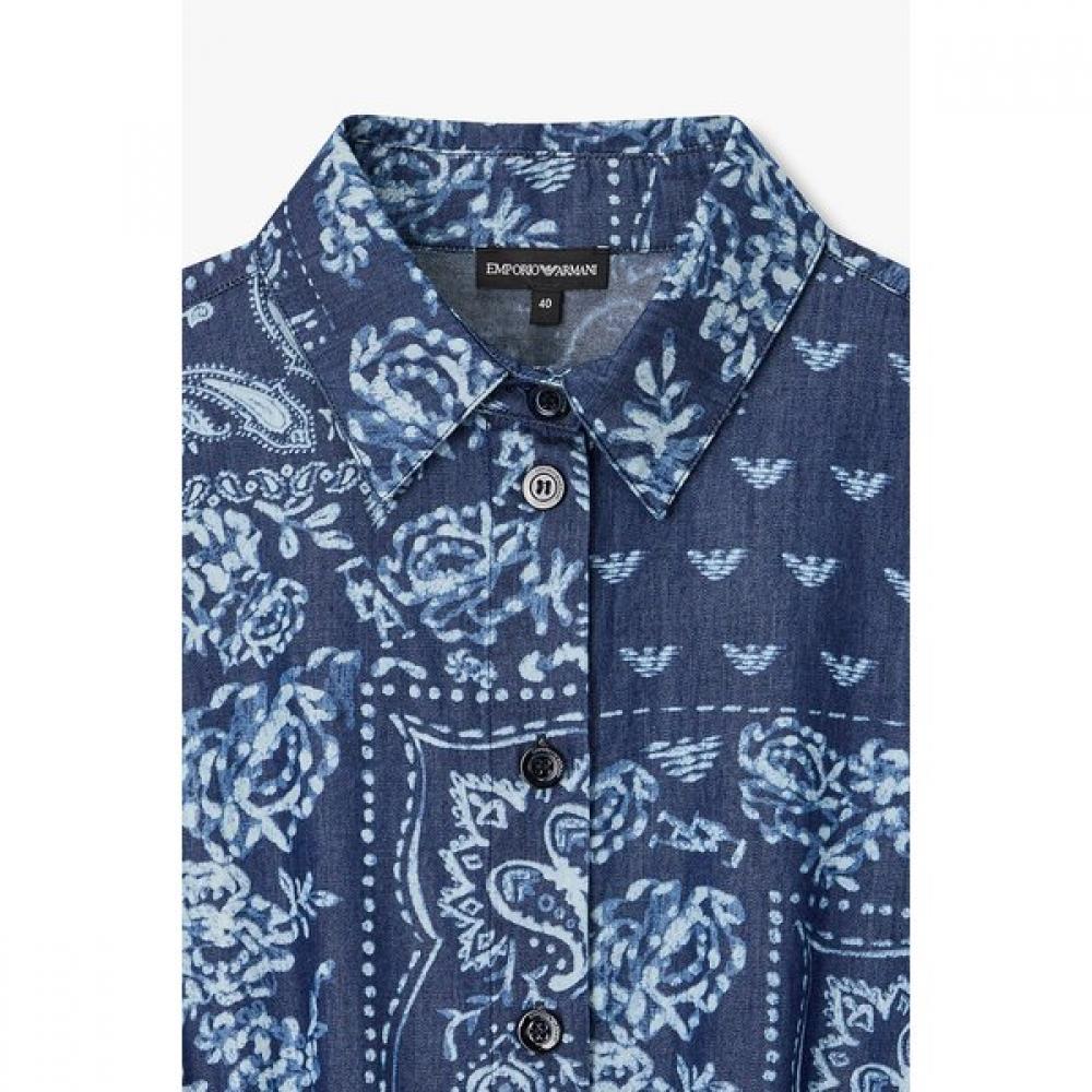 Emporio Armani Women Bandana Print Chambray Dress A526112509