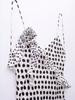 Dot Printed Sling Long Dress Women V-neck Sleeveless Backless 3D Flower Female Summer Party Holiday Lady Robe