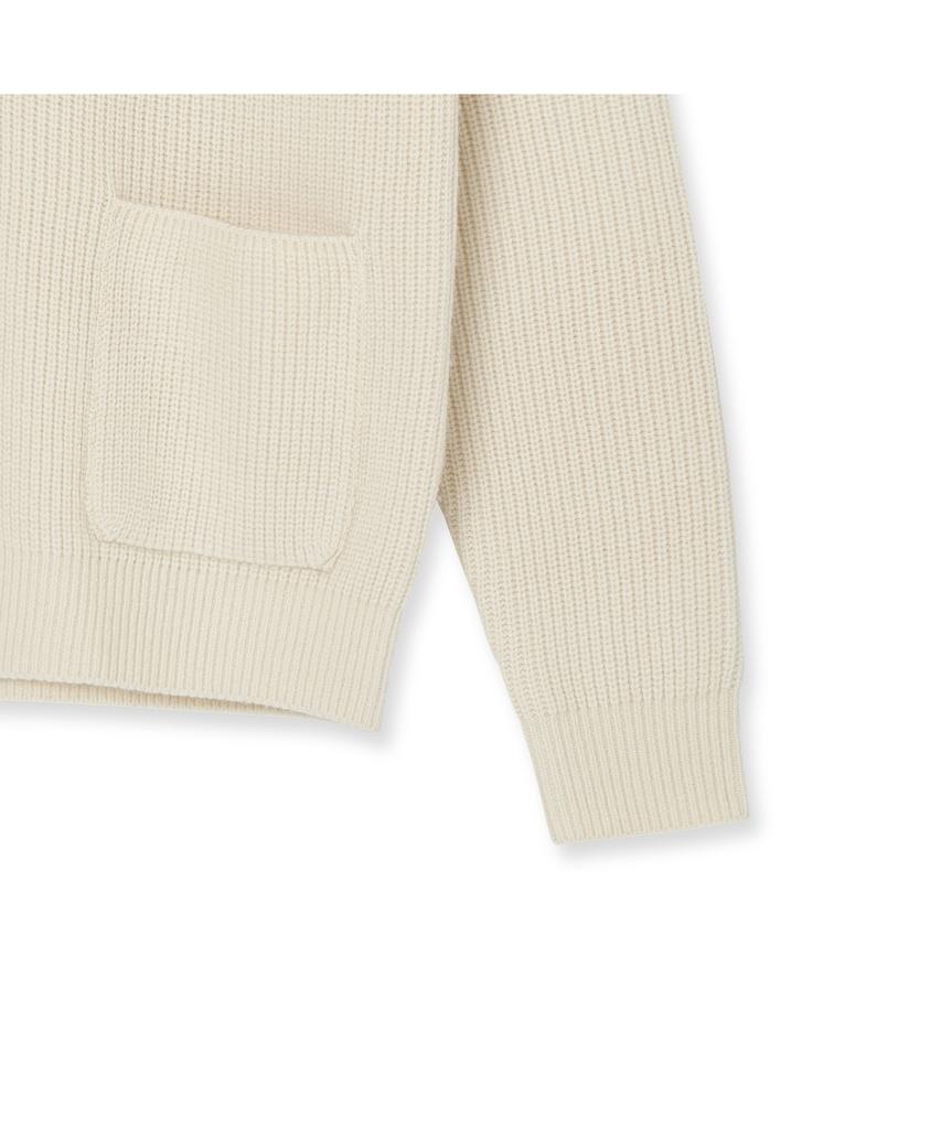 Iolo Bulky Rib V-Neck Cardigan_Ivory
