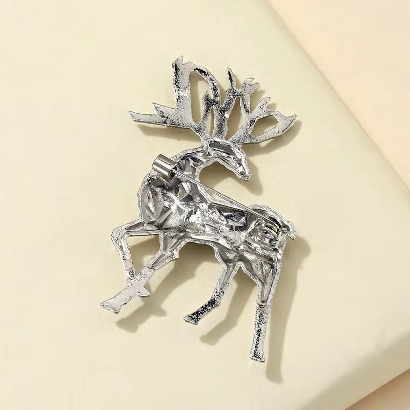 Broches Design Mode Forme Animal Cerf pour Femmes Bijoux Broches Strass Brillants Bijoux Broches Polyvalentes Accessoires