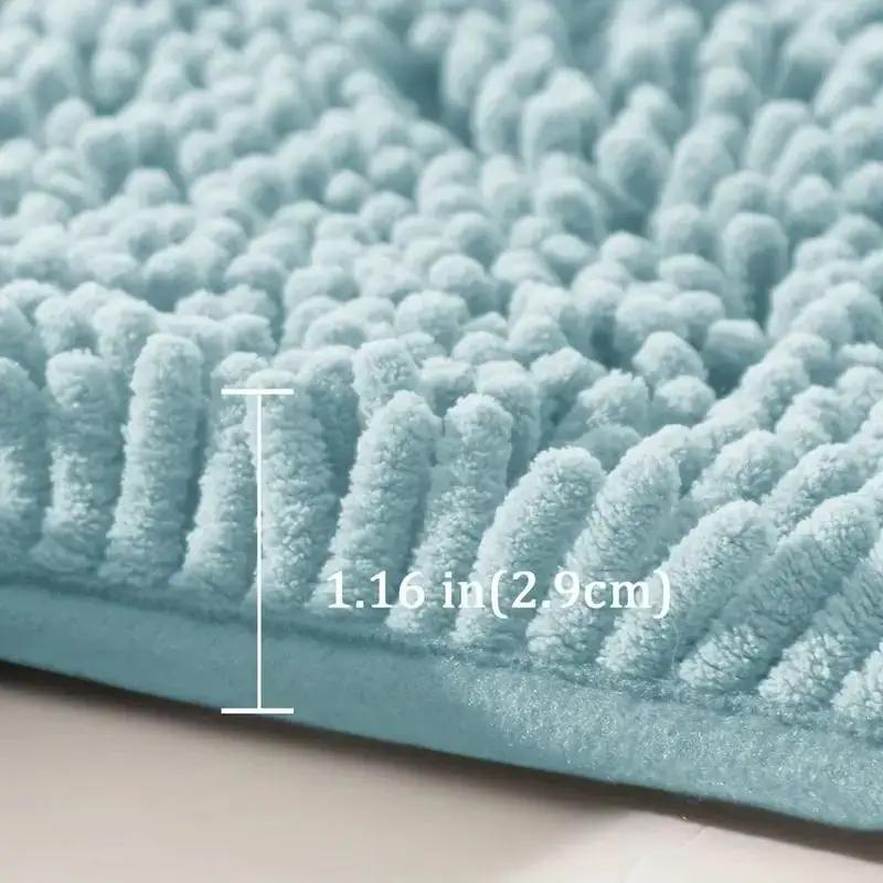 1pz 40*60cm Tappetino da Bagno Blu Morbido e Assorbente in Chenille - Antiscivolo e Asciugatura Rapida Tappeto per Doccia per Bagno di Casa - Lavabile in Lavatrice