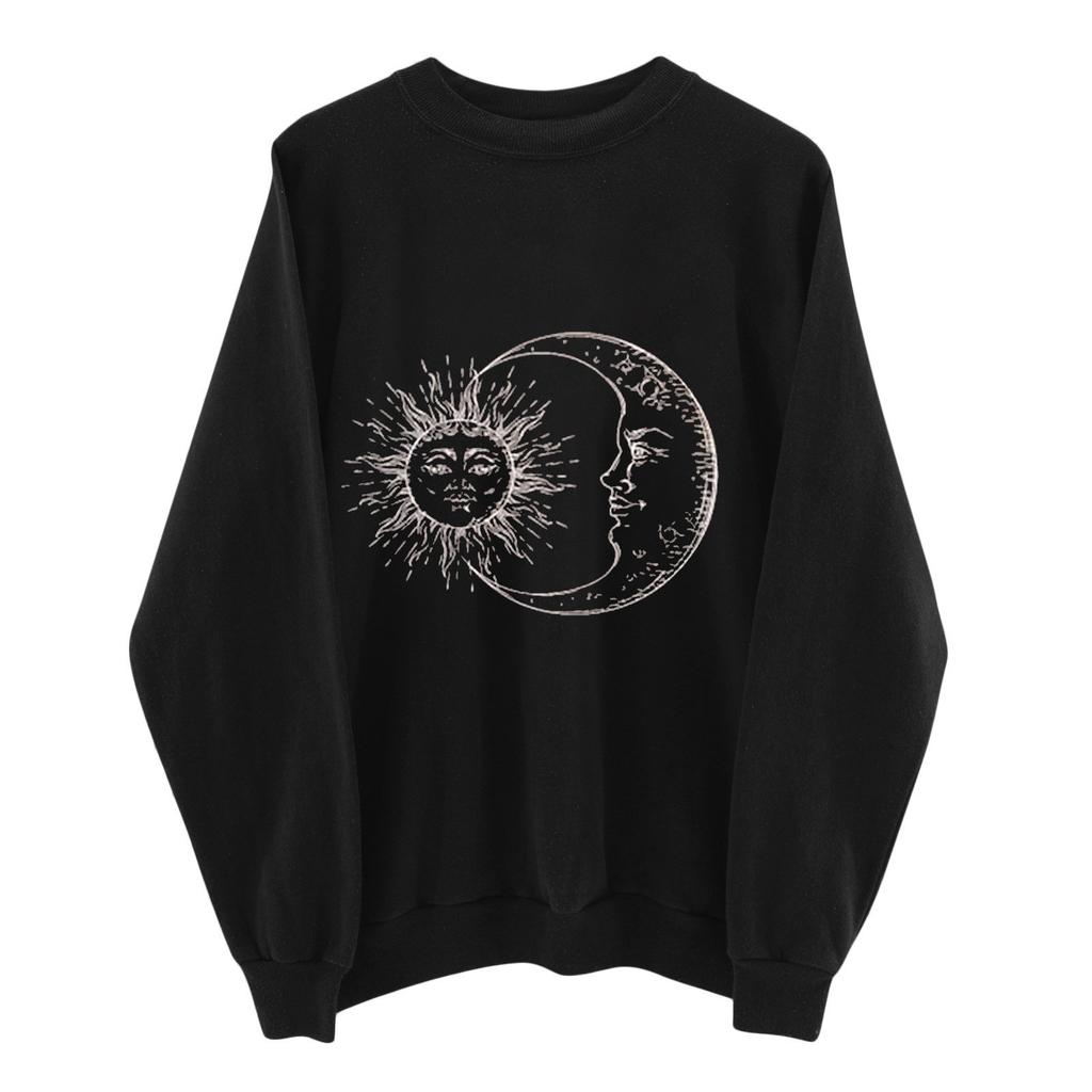 Women's Casual Sun  Printing Long Sleeve Sweatshirt Pullover Blouse Tops
