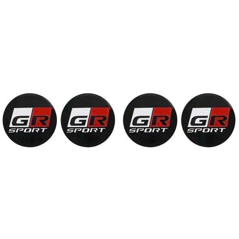 4pcs/set 56mm Car Wheel Center Stickers Hub Cap Decal for Toyota GR Sport Logo C-HR RAV4 Avensis 4runner Prado Camry Corolla