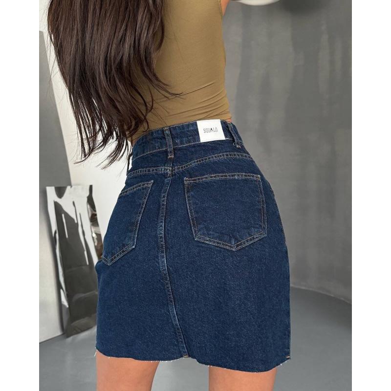 Irregular High-Waisted Denim Skirt For Women Spring/Summer Design With Zipper