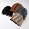 Unisex Cashmere Slouchy Beanie: Double-Sided Knit Hat for Autumn/Winter Warmth