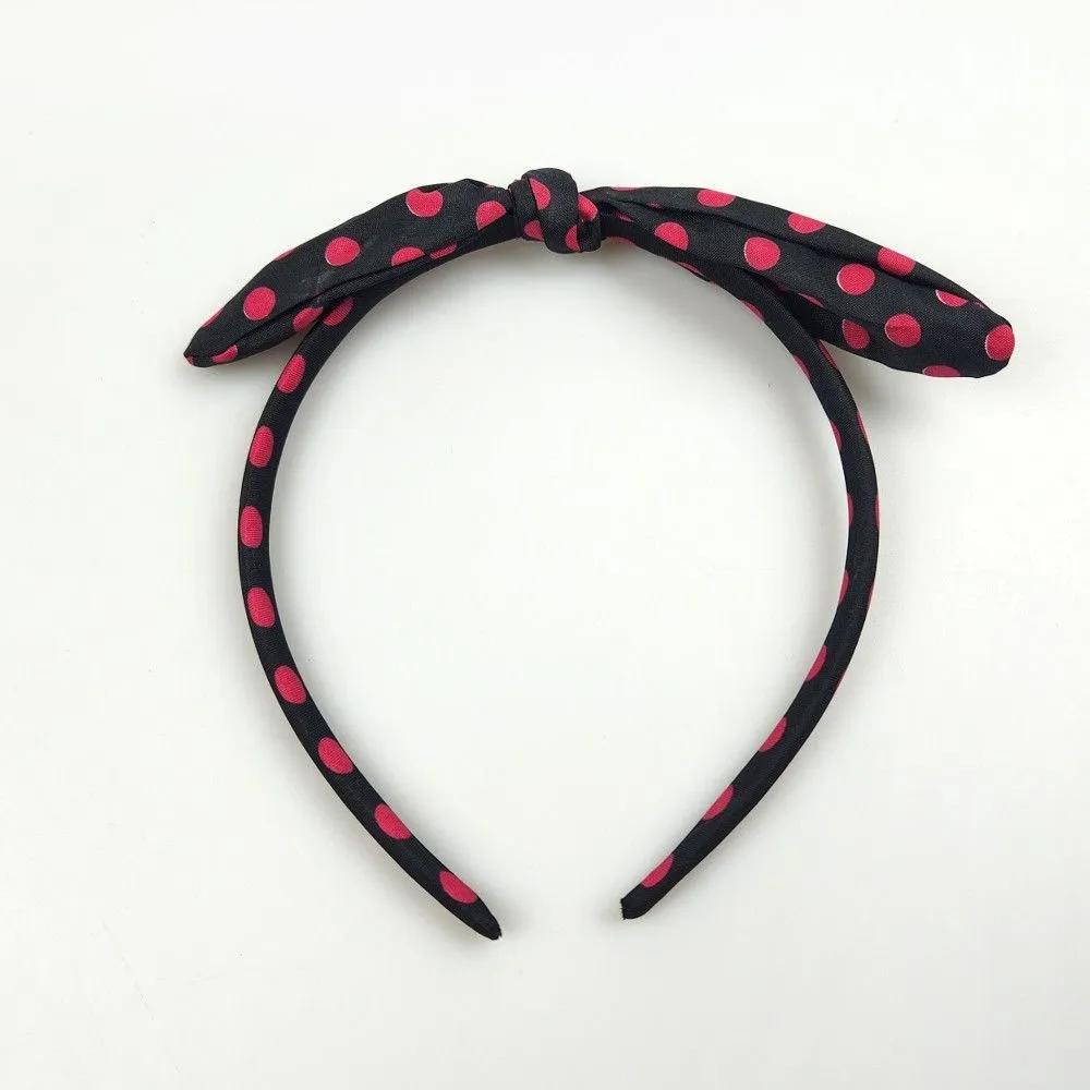 Polka dot ribbon headband women's headband