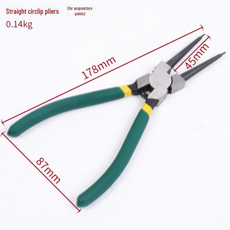 

7-дюймовые плоскогубцы для стопорных колец для валов: Внутренний/внешний зажим и гибка с пластиковыми ручками