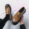 Moda Novo Masculino Moderno Sapatos Mocassins Aumentadores de Altura Casuais de Solado Grosso Resistentes ao Desgaste para Caminhada Viagem Sapatos de Couro Tamanhos 38-46 Sapatos Masculinos
