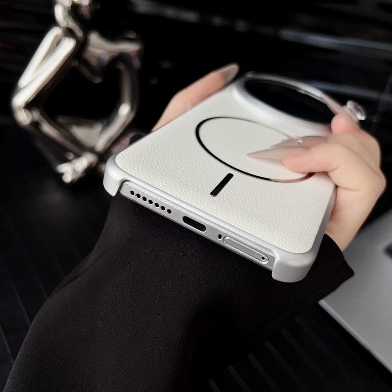 Case For Xiaomi 15 14 13 12S Pro Ultra Lychee Diamond Pattern Leather Magsafe Individual Metal Keys Matte Anti-Slip Grip Cover