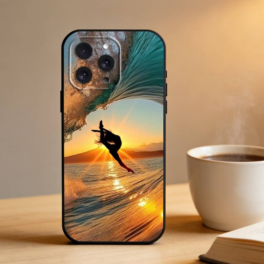 

GYM Girl Gymnastic Phone Case For iPhone 17 16 15 14 13 12 Max Plus Silicone Black Cover iPhone14Plus