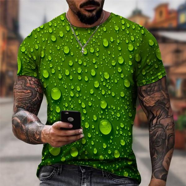

Модная футболка Raindrop с 3D-печатью, капля воды, унисекс, забавная футболка с коротким рукавом