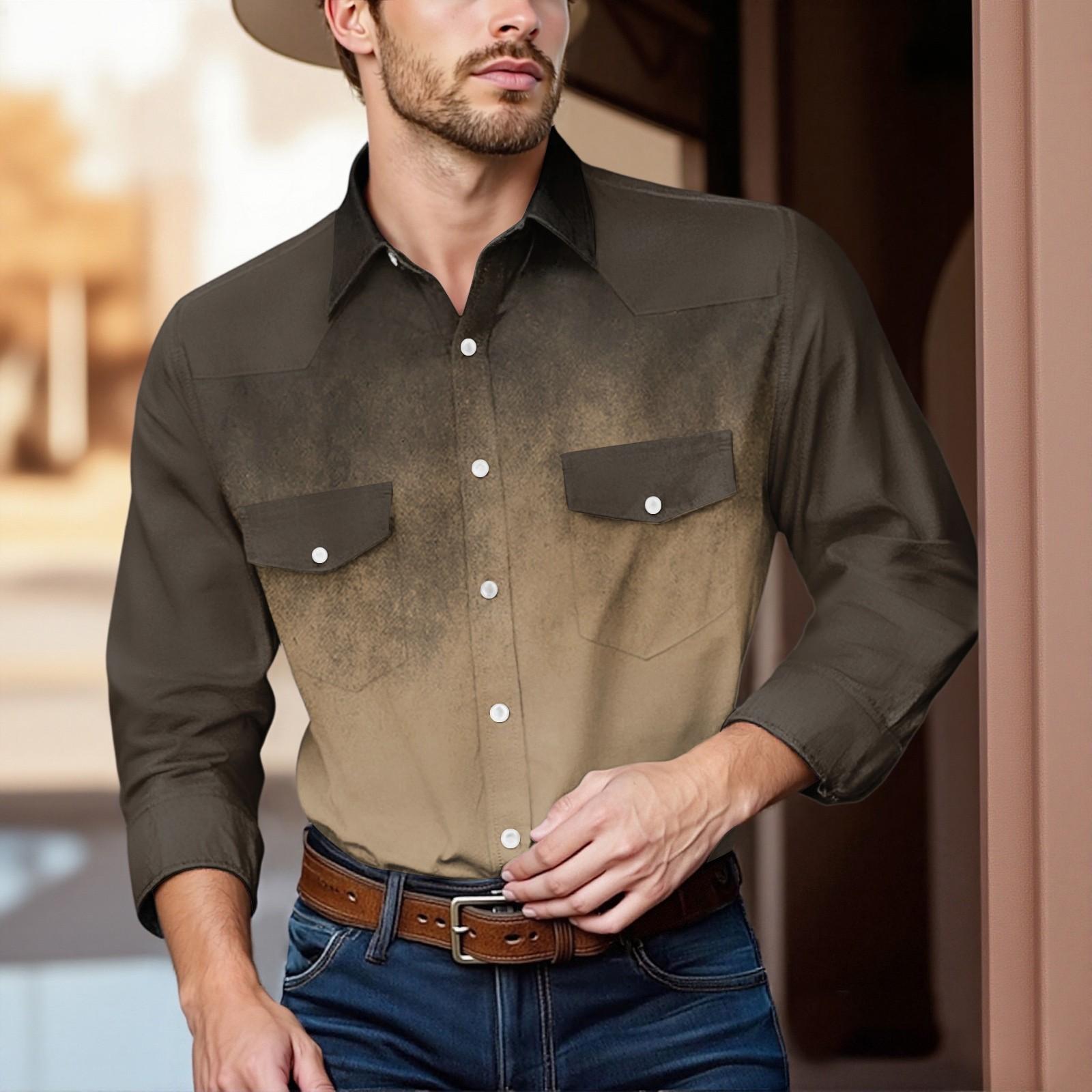 

Men S Fashionable Lapel And Shoulder Length Short Sleeved Casual Top M хакі