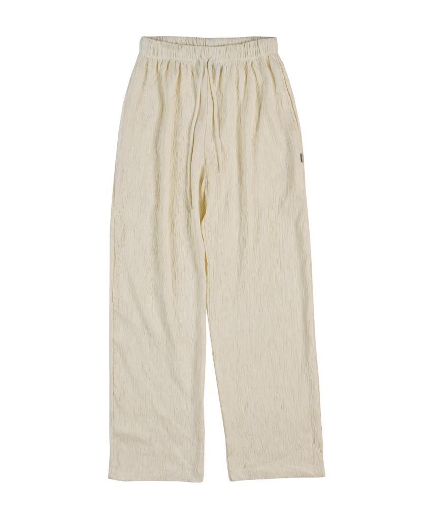 Sseochi410 Crinkle Wide Pants Cream
