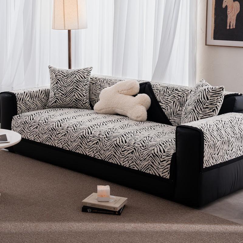 

Retro Wind Sofa Cushion Autumn And Winter Thickened Plush New Light Luxury High-End Non-Slip Leather Sofa Special Seat Cushion 70*70cm