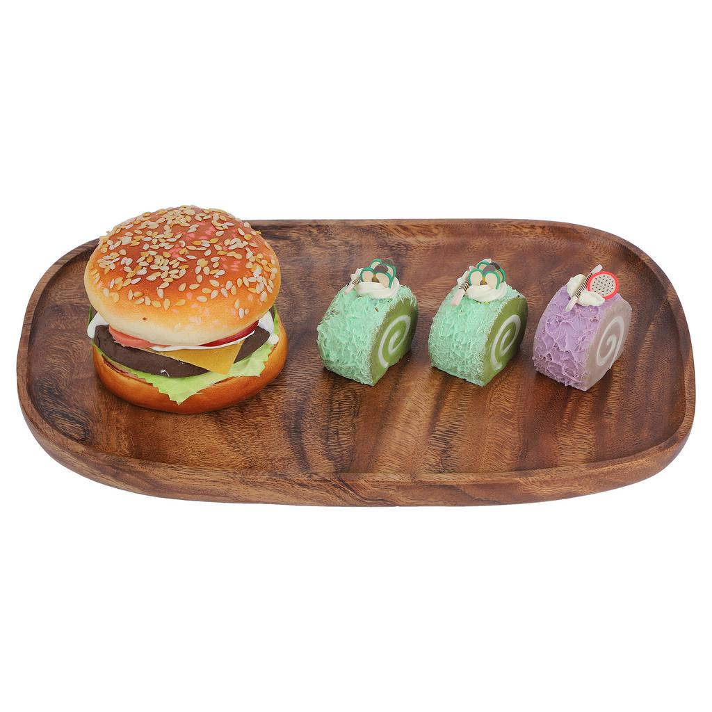 Nieregularna drewniana taca do przechowywania Organizer na przekąski owoce Akcesoria stołowe Talerz do fast foodów Dekoracja 30x20cm