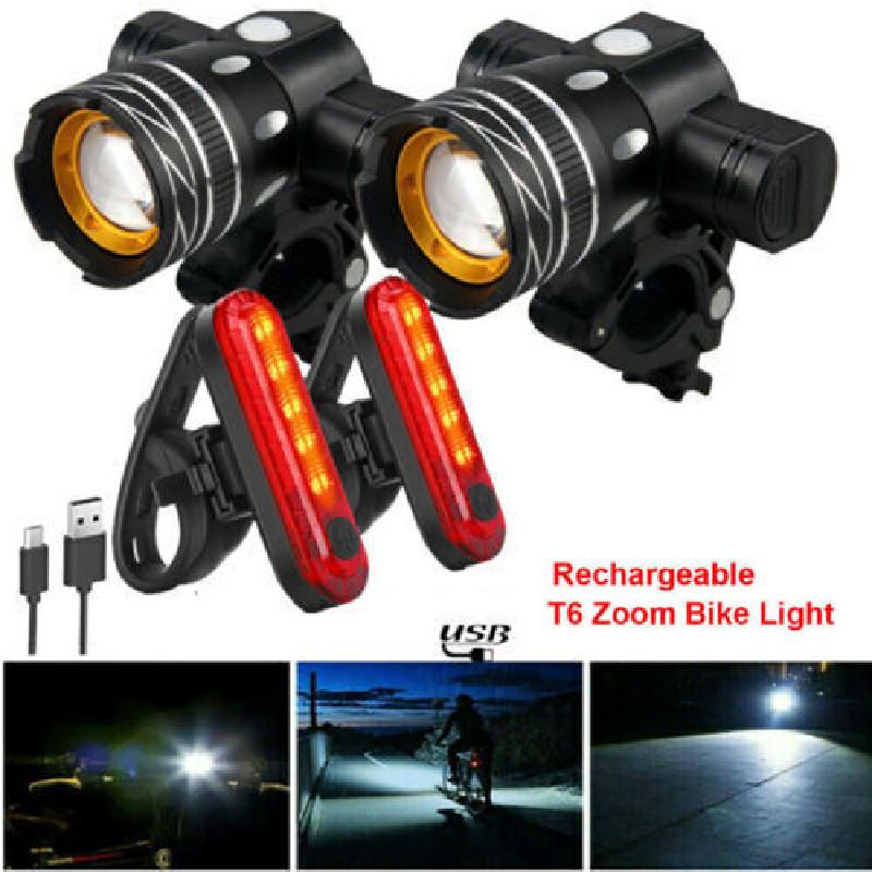 Rechargeable Led Mountain Bike Lights 50000lm Bicycle Torch Front And Rear Lamp