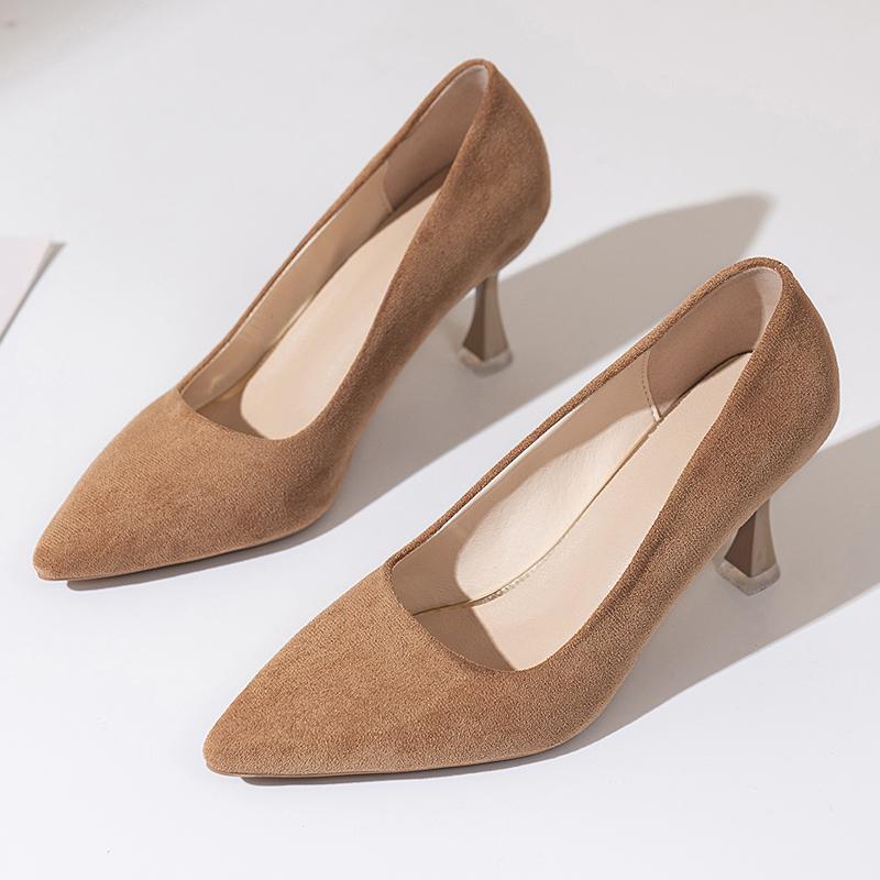 Fashion Women's New Autumn Temperament Fine Heel Versatile Work Shoes Shallow Temperament Pointed Toe High-heeled Single Shoes