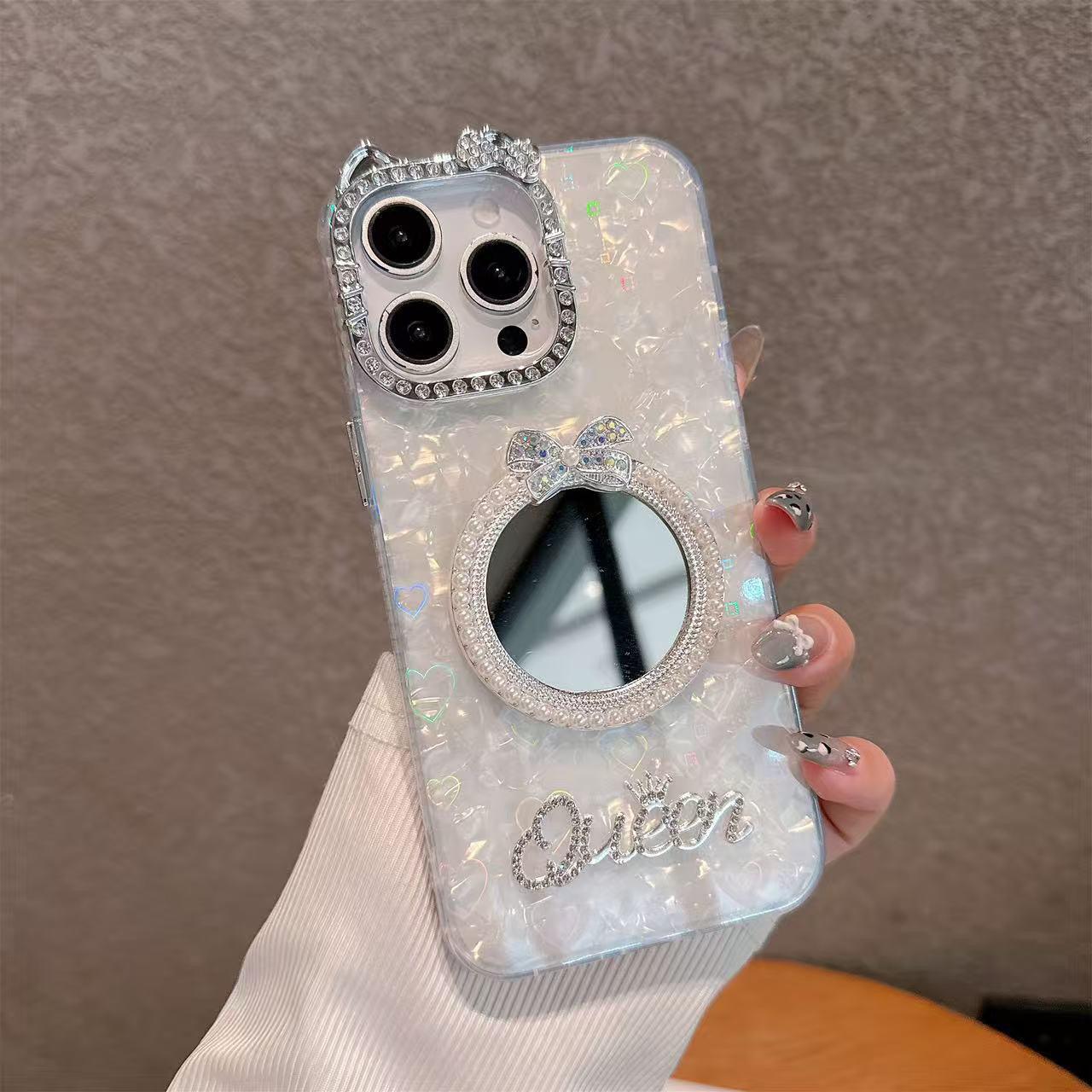 

Cat Ear Heart Shell Design iPhone 17 Pro Max Case for Apple 16/15/11 Mirror 12 14 Pro Max