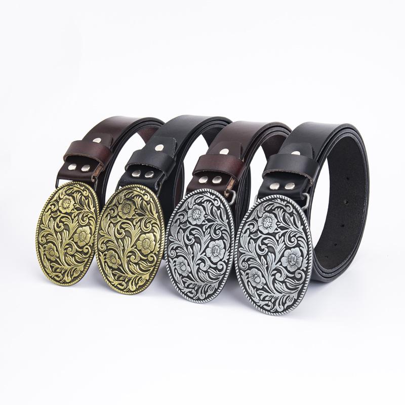 Higan Flower Ancient Official Belt Modegürtel Vollrindledergürtel