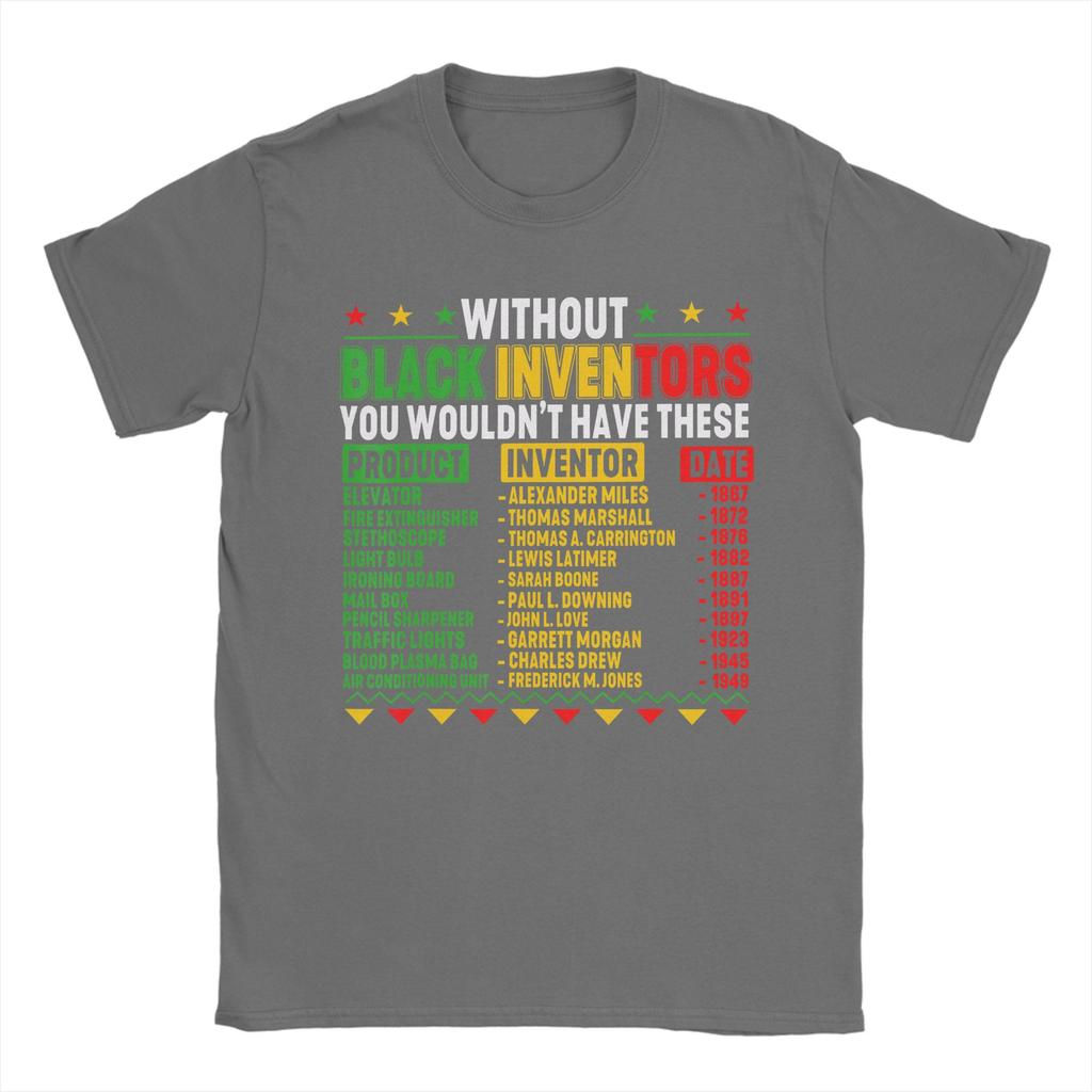 Without Black Inventors Black History Month T Shirts Mens 100 Cotton TShirts Round Collar  Tees Short Sleeve Clothing
