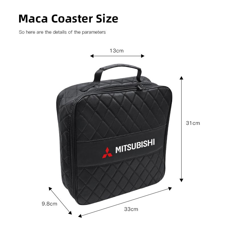 Car Storage Bag Leather Organizer For Mitsubishi Eclipse Lancer Outlander Pajero ASX Colt I200 Space Delica Triton Ralliart Star