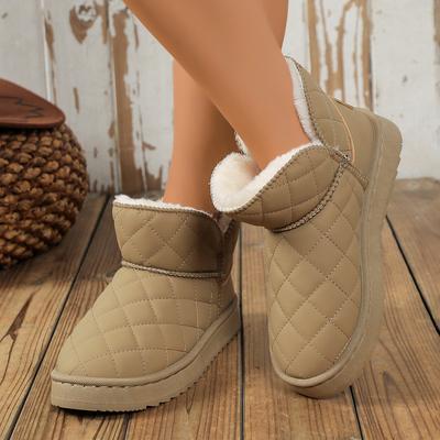 Herbst- und Winter-Fleecegefütterte Verdickte Schneestiefel für Damen Neue Warme Damenschuhe Dicksohlige Kurze Stiefel Baumwollschuhe