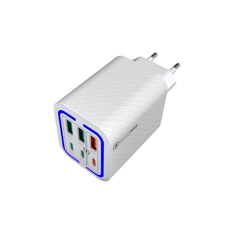 USB Fast Charging Block,36W PD20W 6 Port USB Wall Charging Brick,Power Adapter Multiport Charging Plug