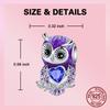 Copper Animal Purple Owl Zircon Pendant Charm Compatible With Authentic Charm Bead Charms Bracelets Women Do It Yourself Jewellery Gift