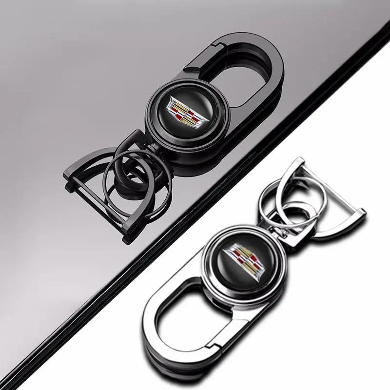 Cadillac Keychain Car Logo Premium Keyring Zinc Alloy For CT4 CT5 XT4 XT5 XT6 ATS CTS XTS All Cadillac Models Auto Accessories
