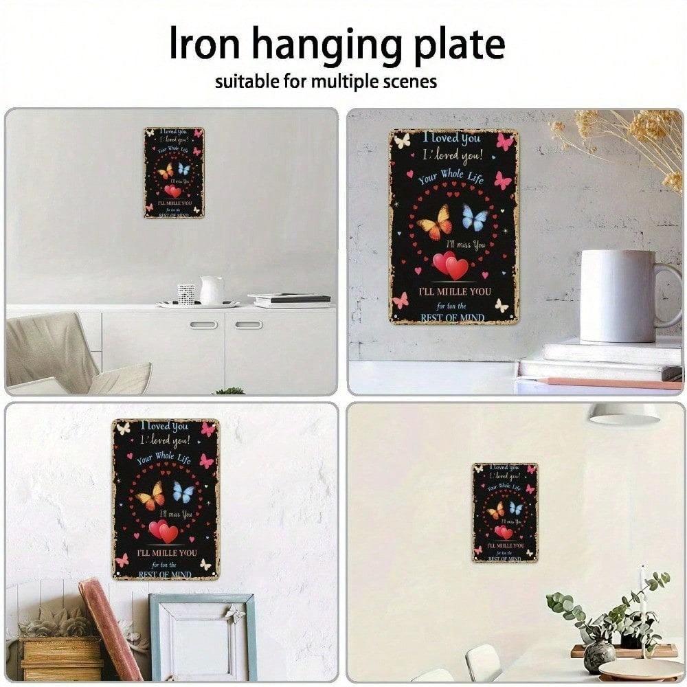 1PC 8x12 Butterfly Metal Wall Art Sign Durable Home Decor Gift