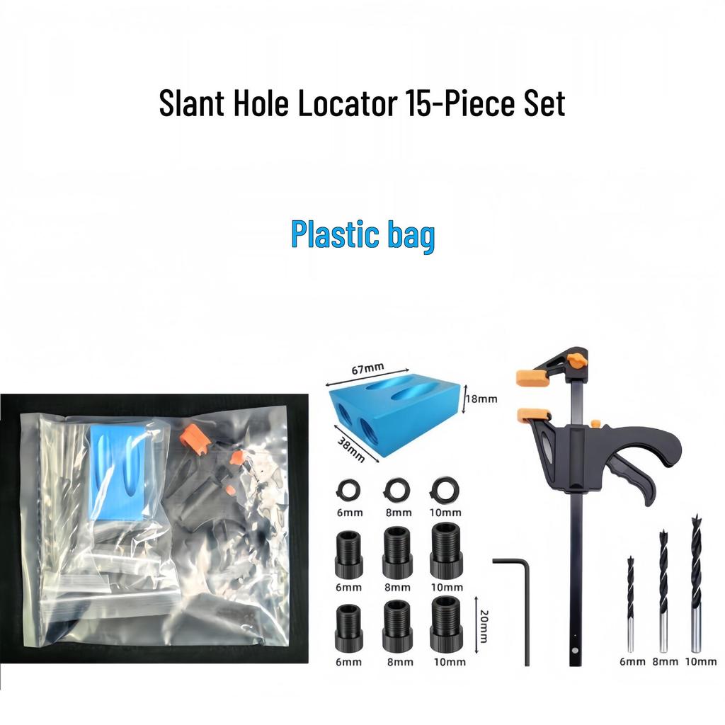 15° Blue Pocket Hole Woodworking Locator and Puncher