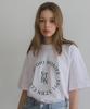 BONIEE Circle Round Graphic Loose T-Shirt White