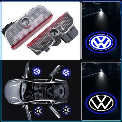2pcs Car HD Led Welcome Light Car Door Projector Lamps Accessories For CC Golf 4 6 7 GTI Tiguan Passat B5 B6 B7 Jetta MK5 MK6 Polo