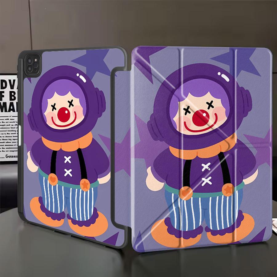 

Holder Cover Tablet Case For iPad Pro 2025 Pro 11th 10th 9th 8th 7th 12.9inch Mini 6 7 Air 4 5 M3 M2 1 2 M4 11inch Purple Clown iPad Mini 6 8.3