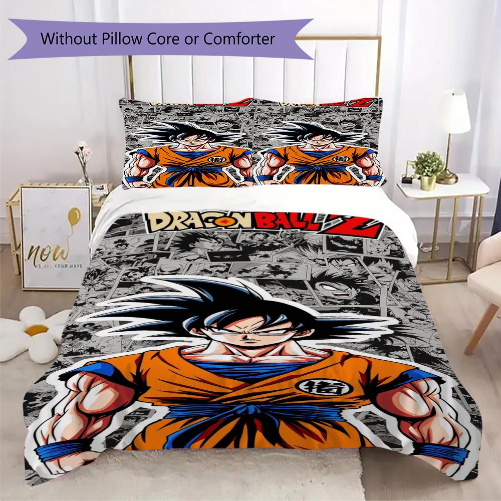 Goku Dragon Ball Threepiece Set 1 Duvet Cover 2 Pillowcase Without Core Without Core Bedding Set Soft And Comfortable
