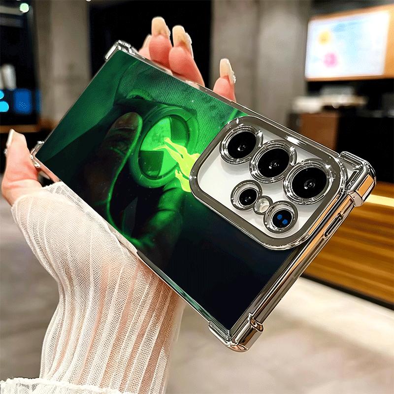 Cartoon Ben 10 Plating Phone Case For Samsung Galaxy S24 S25 FE S26 Edge S23 Ultra S22 S21 Plus S20 Anti-Fall Airabag Cover
