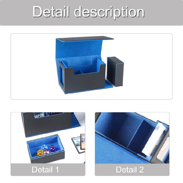 PU Card Deck Box with Dice Tray Game Card Collectors Scratch Resistant Card Storage Case Game Card Carrying Organizers