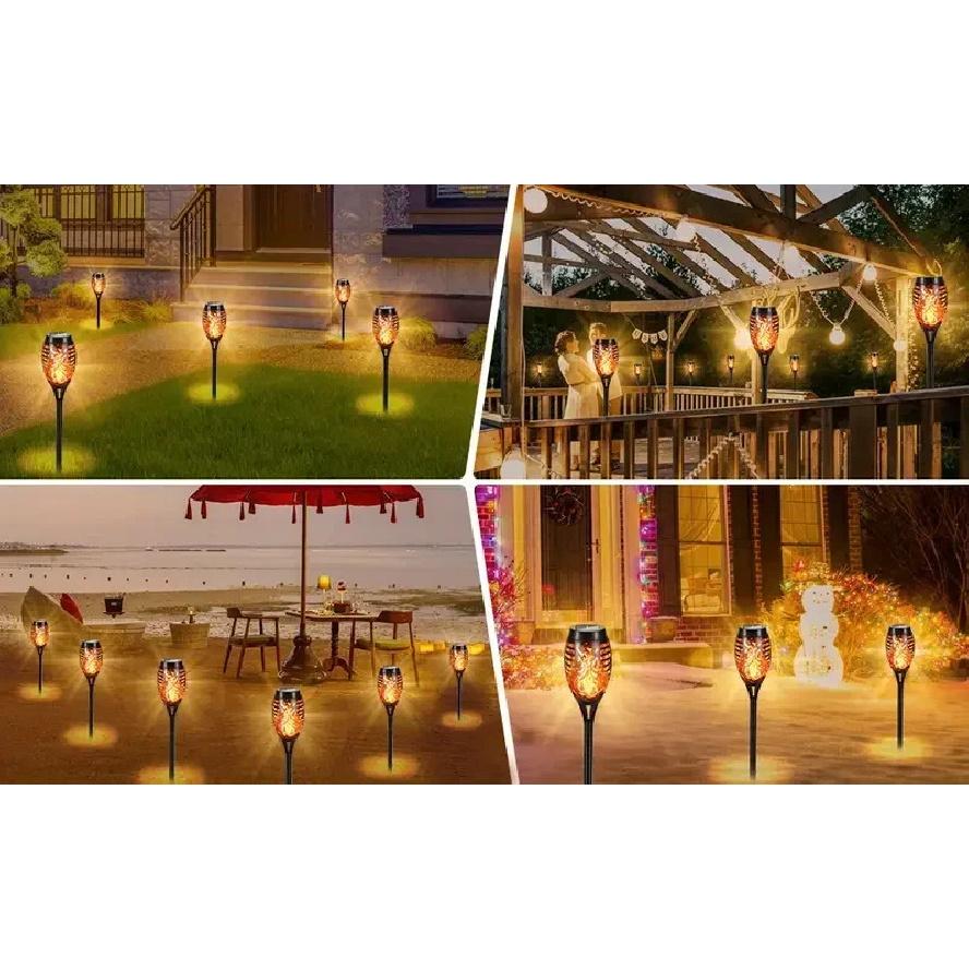 12LED Solar Flame Light Outdoor,Waterproof 12LEDs Torches Landscape Lamp for Outdoor Courtyard Garden Yard,Halloween Decorations