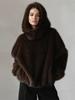 Women's Fur Hoodie Women's Hooded Pullover Women's Loose Hoodie Women's Brown Hoodie 2026