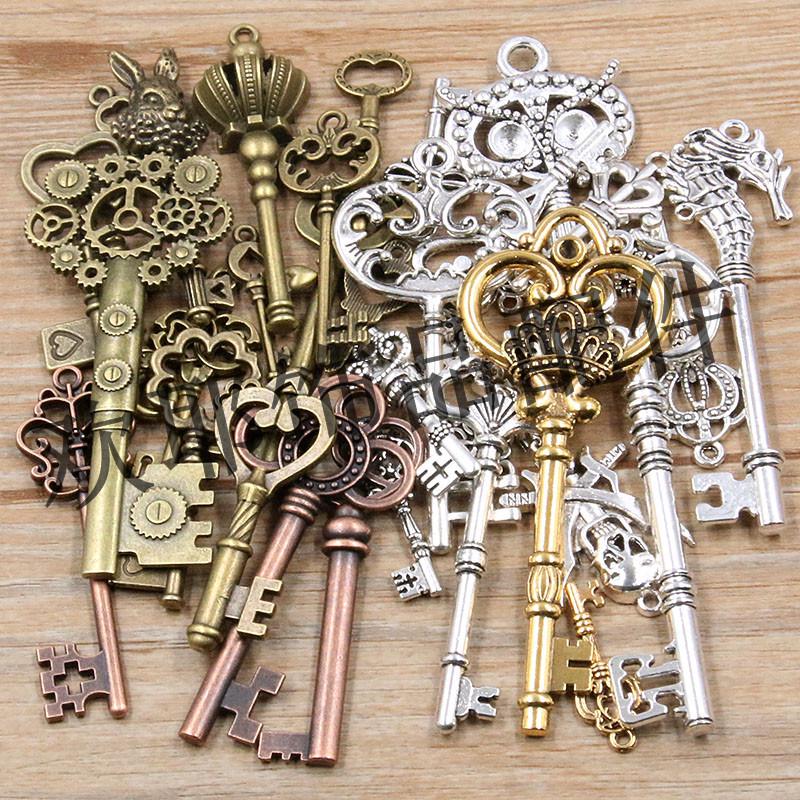 

Vintage Key Punk Pendants: 20 Style Pack, DIY Jewelry & Accessories