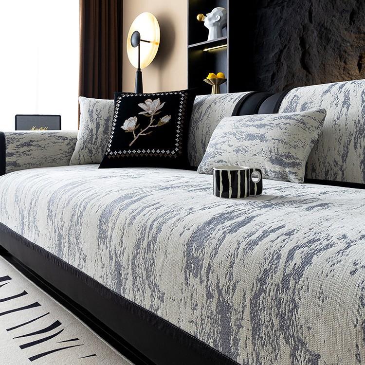 

Чехол для дивана с защитой от царапин от кошек для гостиной, универсальный чехол для дивана из шенилла на все сезоны, нескользящая подушка для дивана в стиле ретро из жаккарда 70*70cm синий