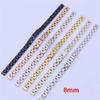 8mm/10mm Accesorios para Reloj Correa de Acero Pulsera para Mujer Correa de Acero Inoxidable Sólido Hebilla Plegable Cadena de Reloj Correa