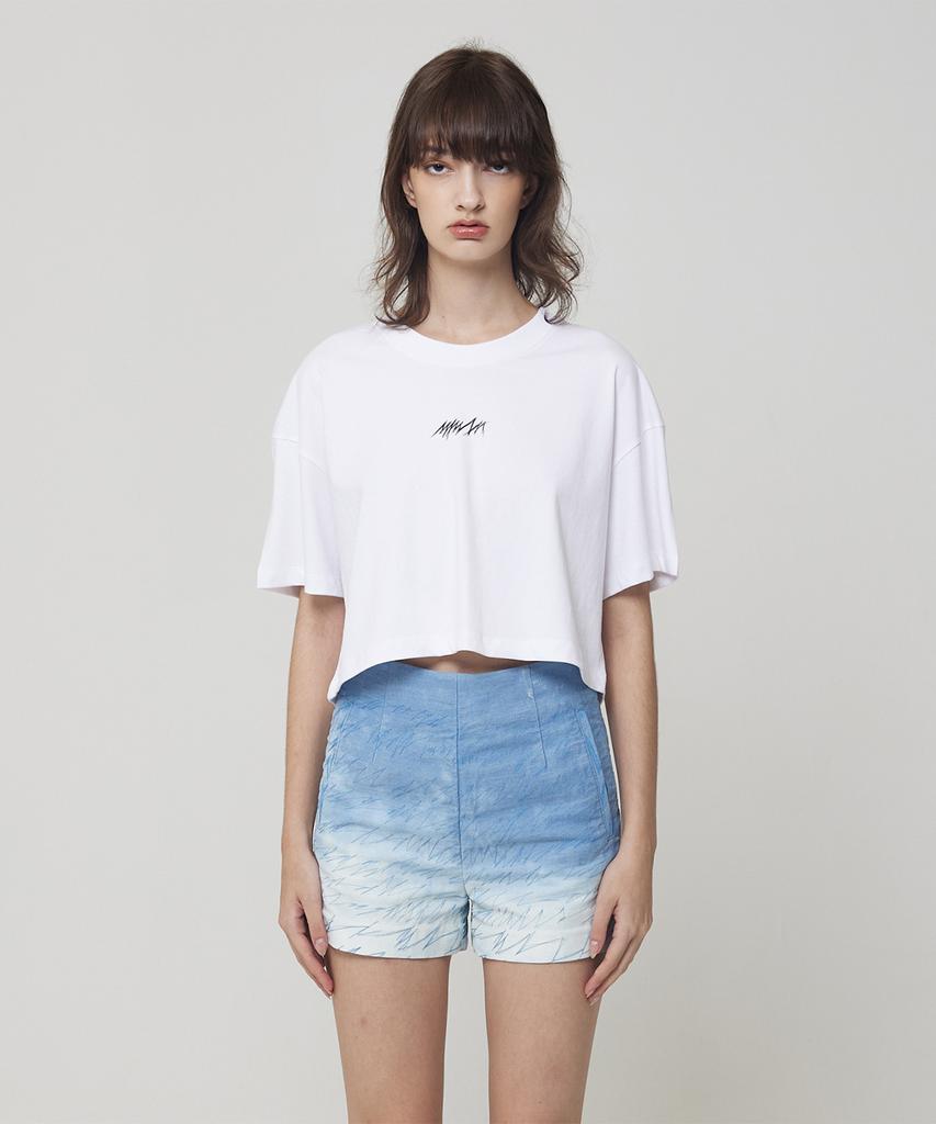 Meuameu Logo Wide Crop T-Shirt