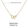 Simple Metal Hollow Double Heart Necklace for Women Creative Connected Heart Silver Color Clavicle Chain Necklace Party Jewelry
