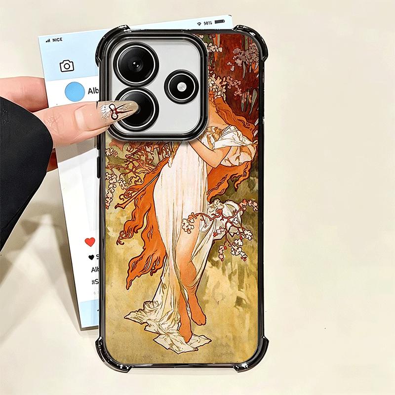 Vintage Alfons Mucha Primavera Soft Phone Case For Xiaomi Poco X7 X8 Pro Max X6 X5 X3 F8 Ultra F7 M8 M7 M5S Redmi 15C 15A 15 14C