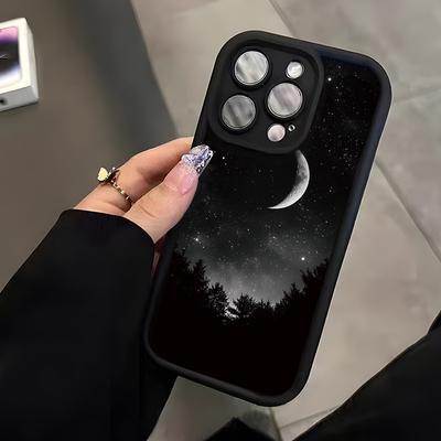 Night Sky Forest Pattern Phone Case for iPhone 17 16 15 14 13 12 11 Pro/Max/Plus Anti Drop and Anti Shock Back Cover