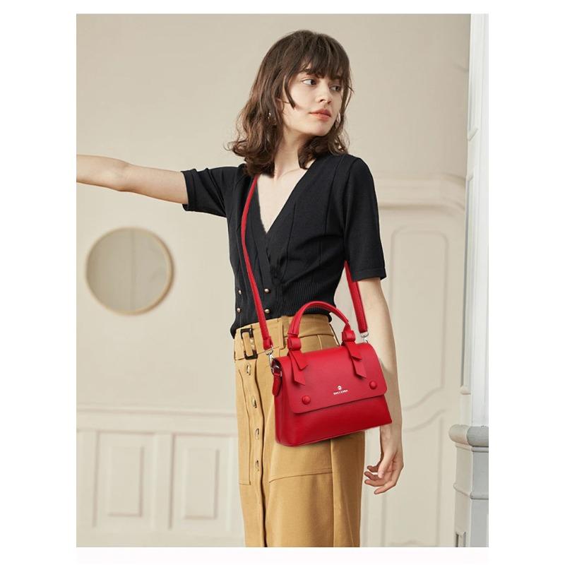 Ladies' Soft Leather Tote Bag, Luxury Designer Handbag, Solid Color Ladies' Shoulder Bag, and Minimalist Crossbody Bag