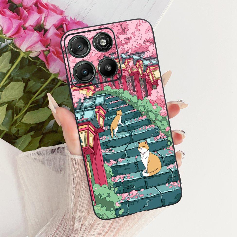 Per Moto G57 Power 5G Custodia Cover Moda Farfalla Gatto Carino Fresco Dipinto Morbido Funda Per Motorola Moto G57 Power 5G Cover del Telefono