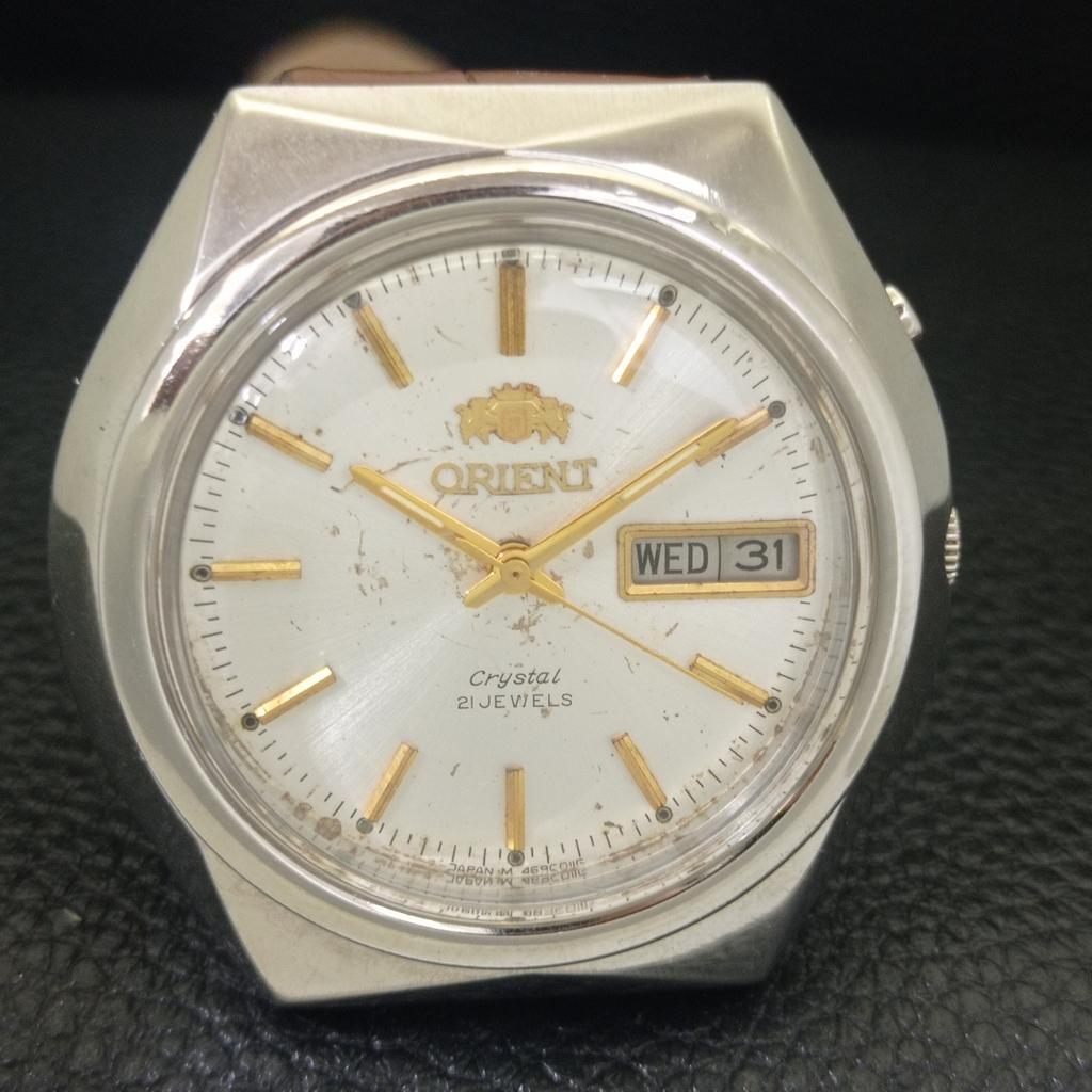 VINTAGE ORIENT CRYSTAL AUTOMATIC JAPAN 46941 MENS ORIGINAL DIAL WATCH a703387-1 R213b-a703387