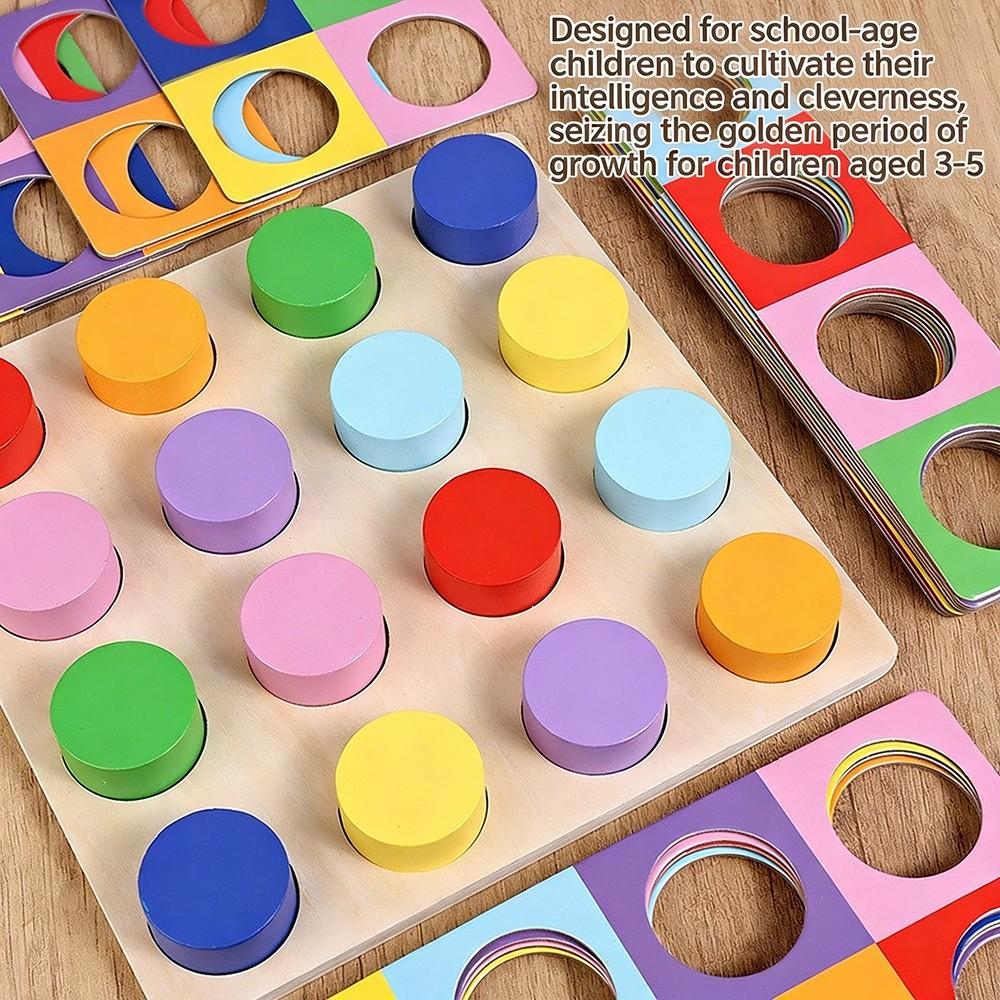 Color Recognition Matching Logic Game Educational Wooden Puzzle  Preschoolers or Toddlers